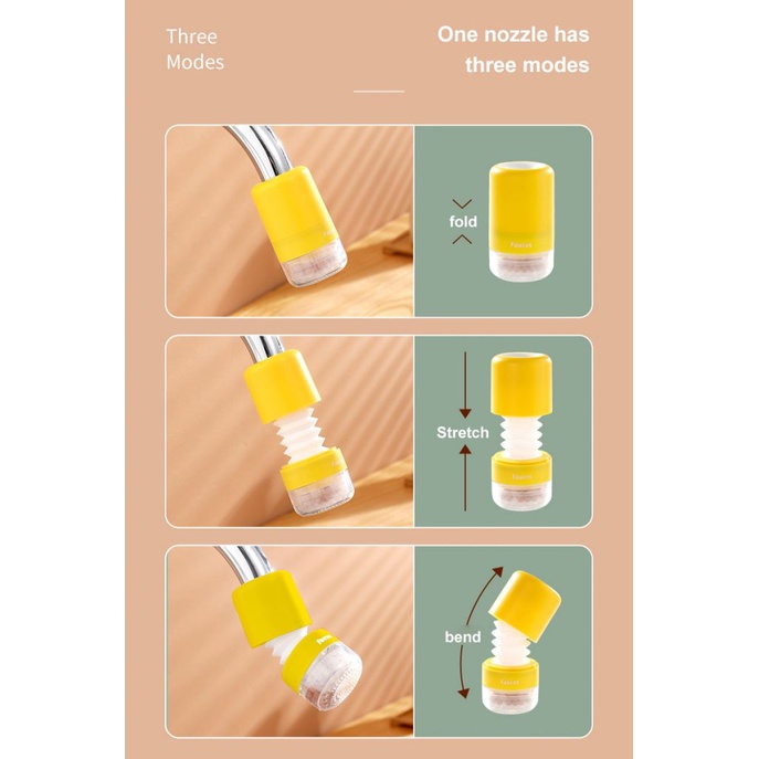 Splash-proof head of faucet lengthened extension bubbler kitchen tap water shower water-saving rotatable filter nozzle nozzle OW