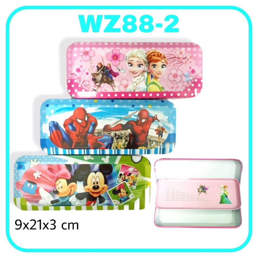 

BOS Kotak Pensil Kaleng 2 Susun/Tempat Pensil/Tin Pencil Case Box