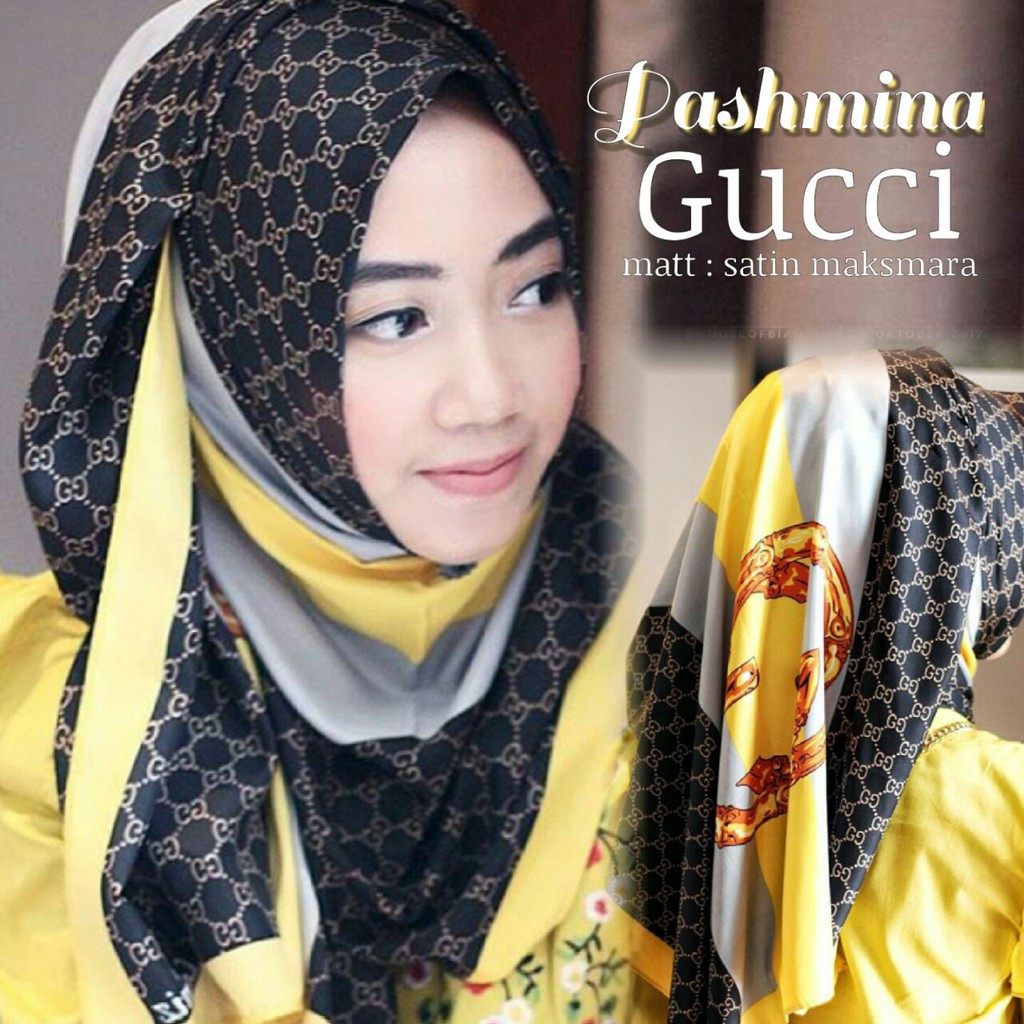 Jilbab pashmina kerudung  branded hijab branded gucci  