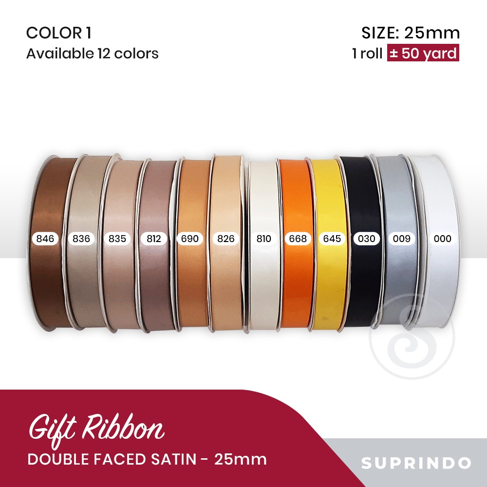 

50 YARD/Pita Satin Import/ Double Faced Satin 25mm