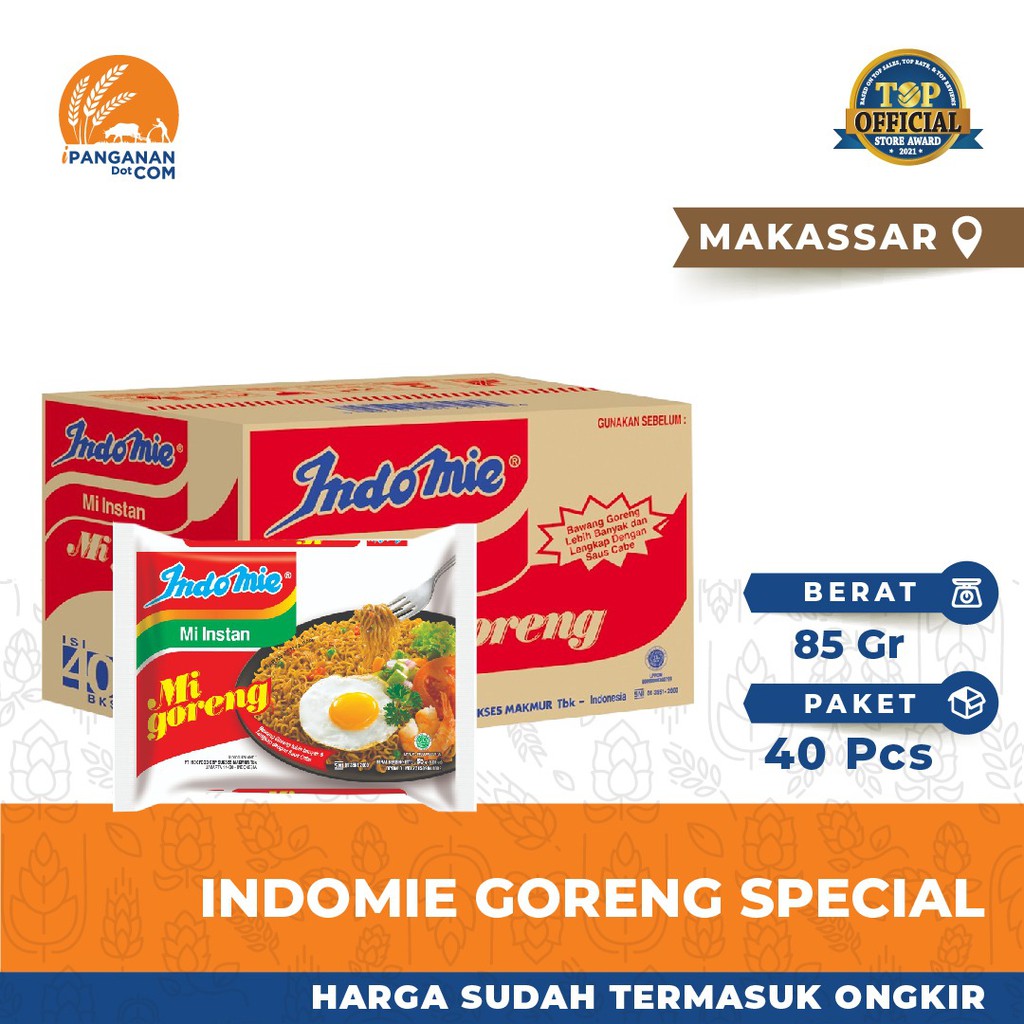 

INDOMIE - GORENG SPECIAL 85G - 1 KARTON - MKS (Harga + Ongkir)