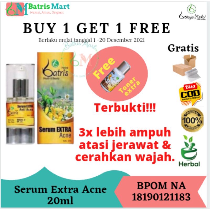 Batrisyia Serum extra acne 20ml mengatasi jerawat membandel batrisya herbal