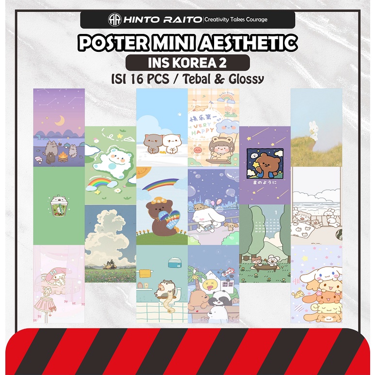 Poster Dinding Mini Aesthetic Isi 16 Pcs | Poster Aesthetic | Wallpaper Dinding | Poster Dinding