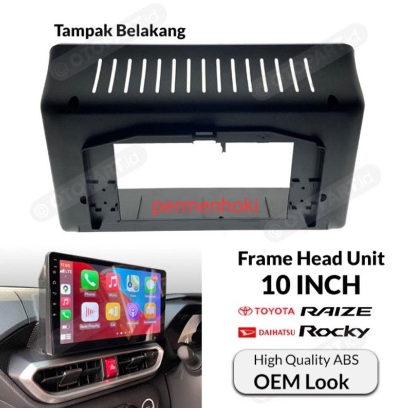 frame headunit android 10" toyota raize / daihatsu rocky