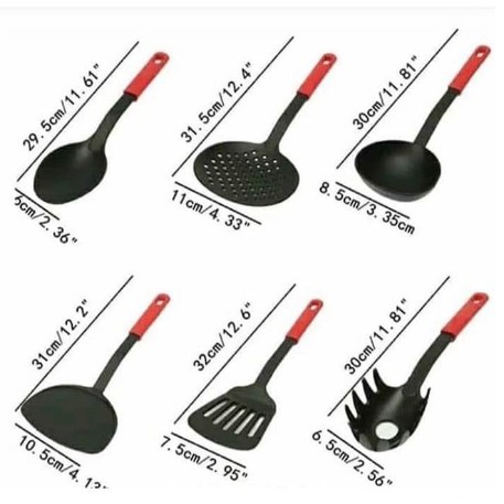 Spatula set isi 6pcs with gantungan sutil serbaguna G4406