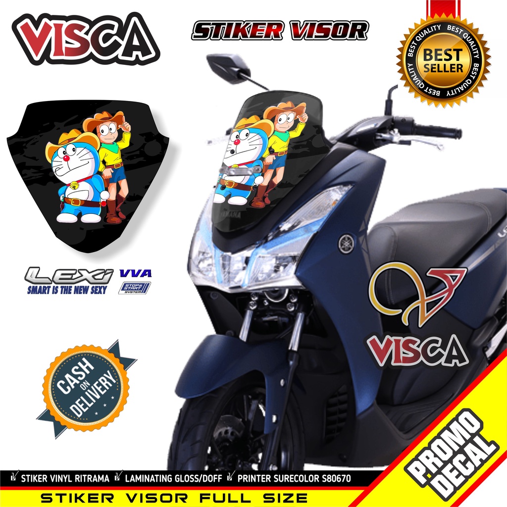 Stiker Visor Yamaha Lexi Stiker Motor Lexi Yamaha Sticker Visor Lexi Doraemon