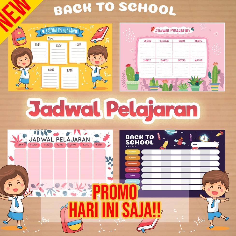 

New_Product |53z<> POSTER CLEAN WIPE JADWAL PELAJARAN SEKOLAH ANAK
