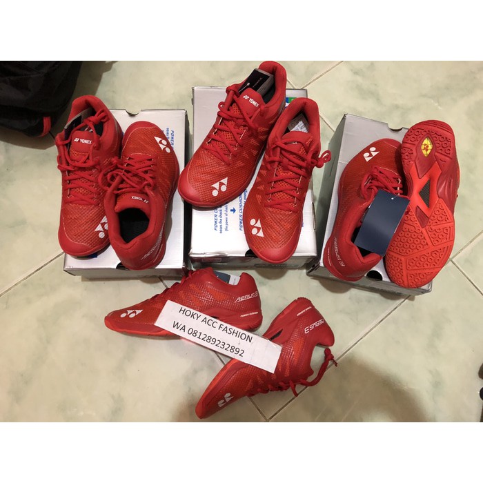 Sepatu Badminton Yonex Aerus 3 Red Original