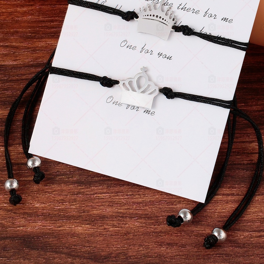 Sepasang Gelang Bahan Stainless Steel Gaya Eropa Dan Amerika Untuk Pasangan