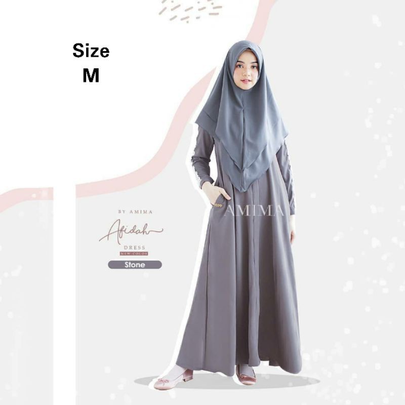 Dress Afidah -Hanya Dress- Gamis Pesta Syari Cantik Lady Zara by Amima