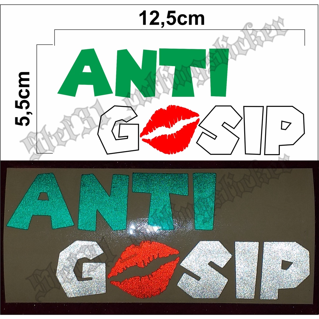 

Stiker cutting tulisan anti gosip, sticker Anti Gosip