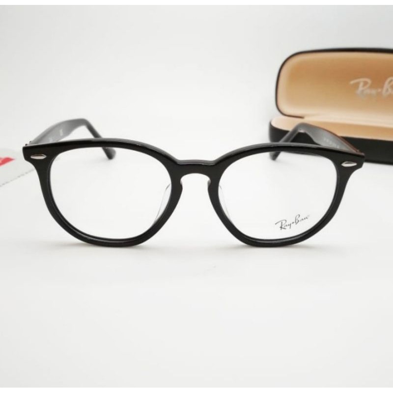 Kacamata Hexagonal Black Glossy Frame + Lensa Crizal Essilor Alize