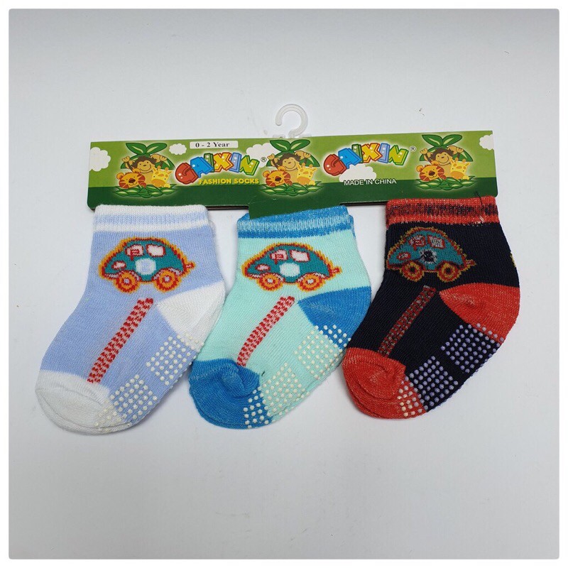 KAOS KAKI BAYI NEWBORN USIA 0-6 BULAN 1PACK(3PCS) GAIXIN ANTI SELIP/TIDAK LICIN (SNI) BAHAN TEBAL