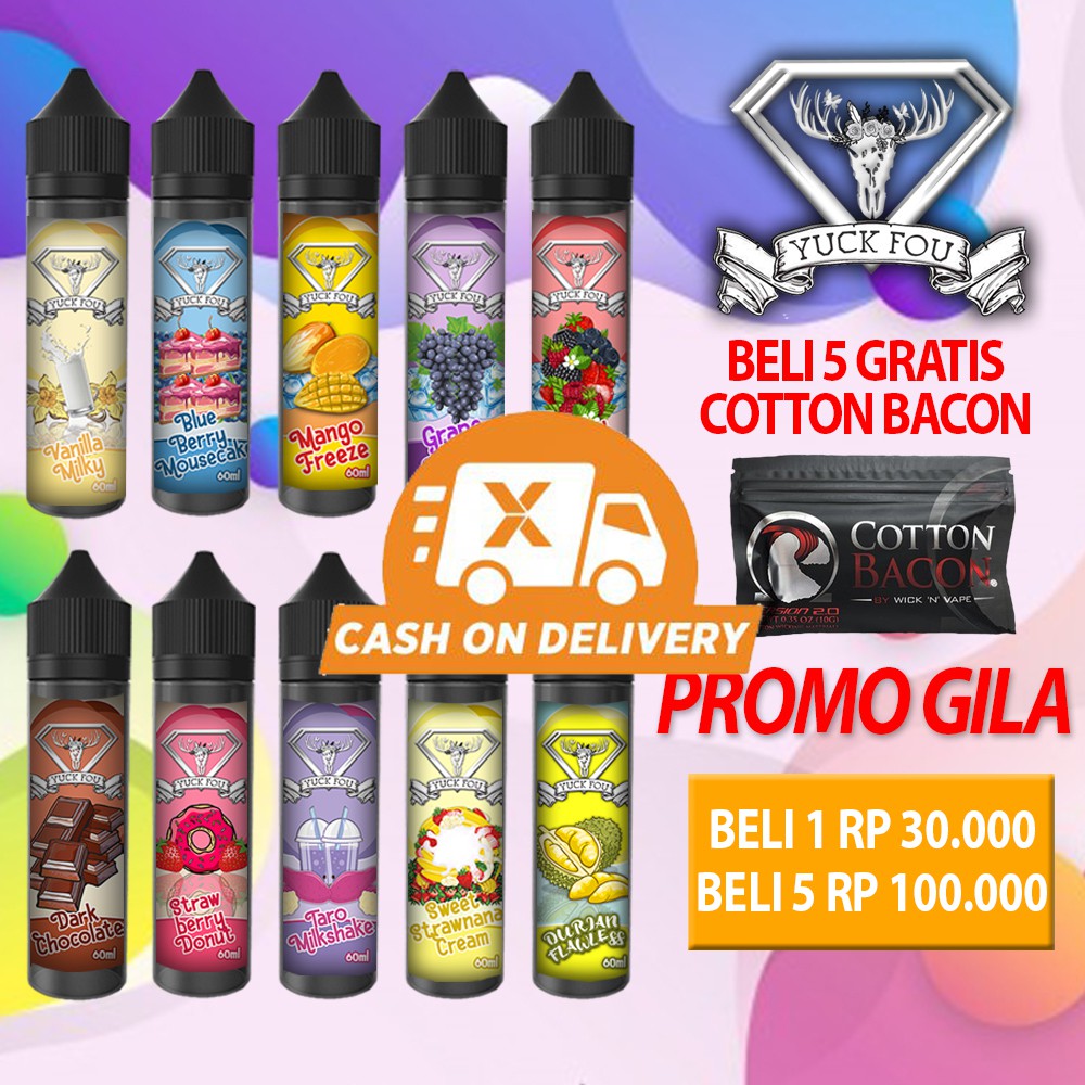 Liquid Yuckfou Premium Liquid Likuid 60ml Non Nic Liquid Murah