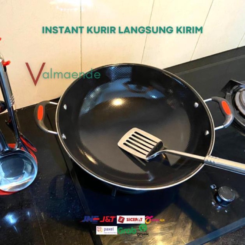 Wajan Enamel Anti Lengket VICO V 34 vm Panci Goreng Wok Serbaguna Penggorengan VICO