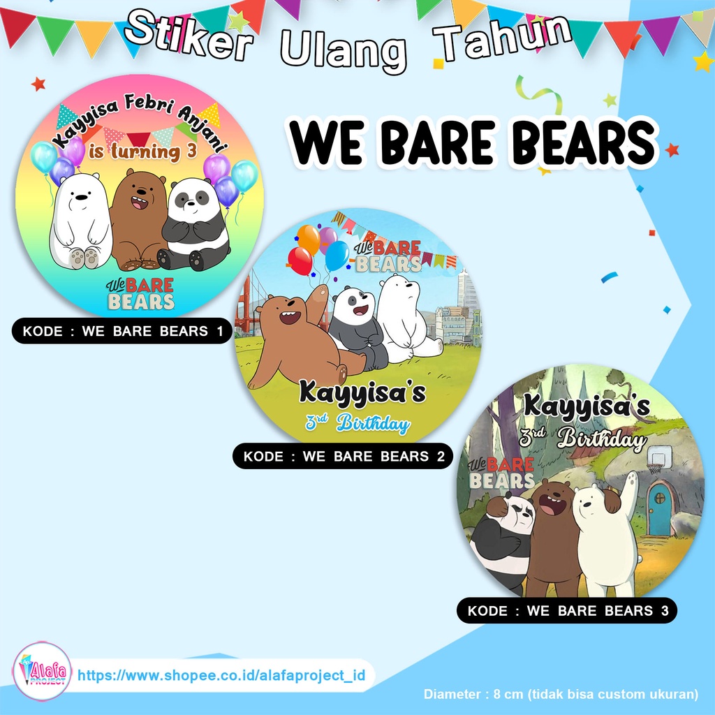 

Alafaproject - Stiker Ulang Tahun We Bare Bears!