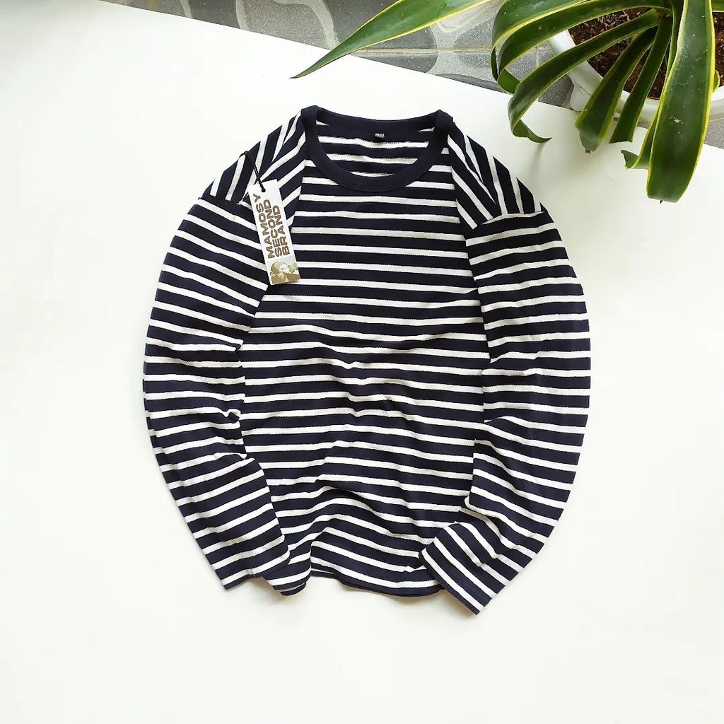 UNIQLO STRIPE LONG SLEEVE NAVY / WHITE