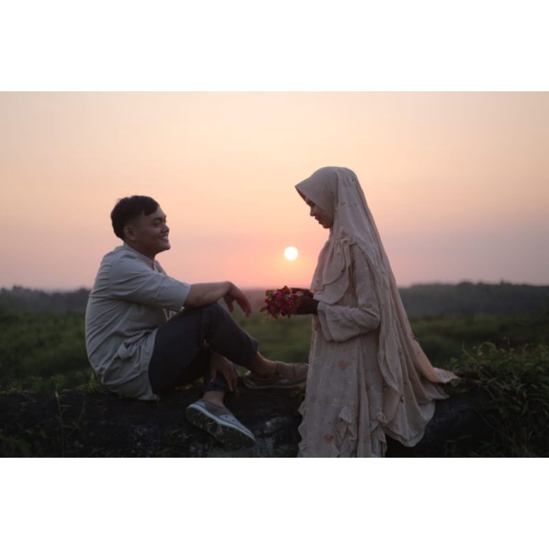 prelove gaun pesta prewed kondangan muslimah syari formal