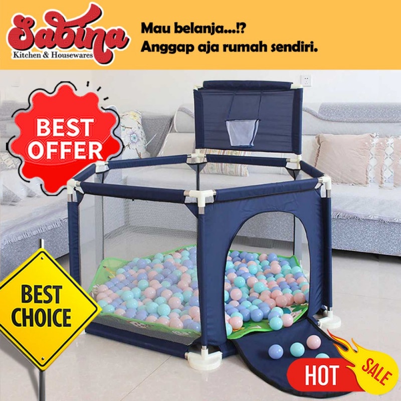 Kolam Mandi Bola Mainan Anak Ball Pool Model Hexagonal Stainless Tube