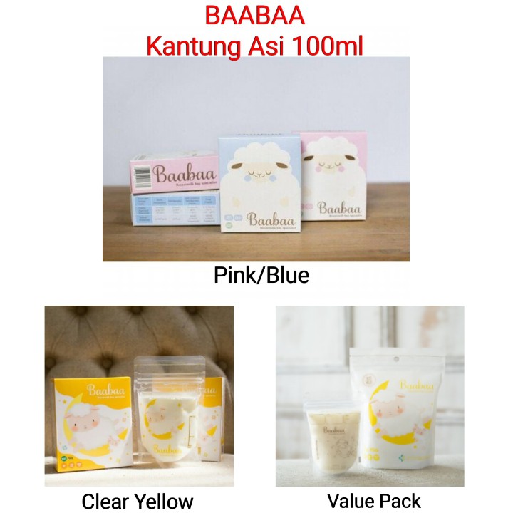 *TERMURAH* Baa Baa Baabaa Breastmilk Storage Kantong Kantung Asi 100ml Made In Korea