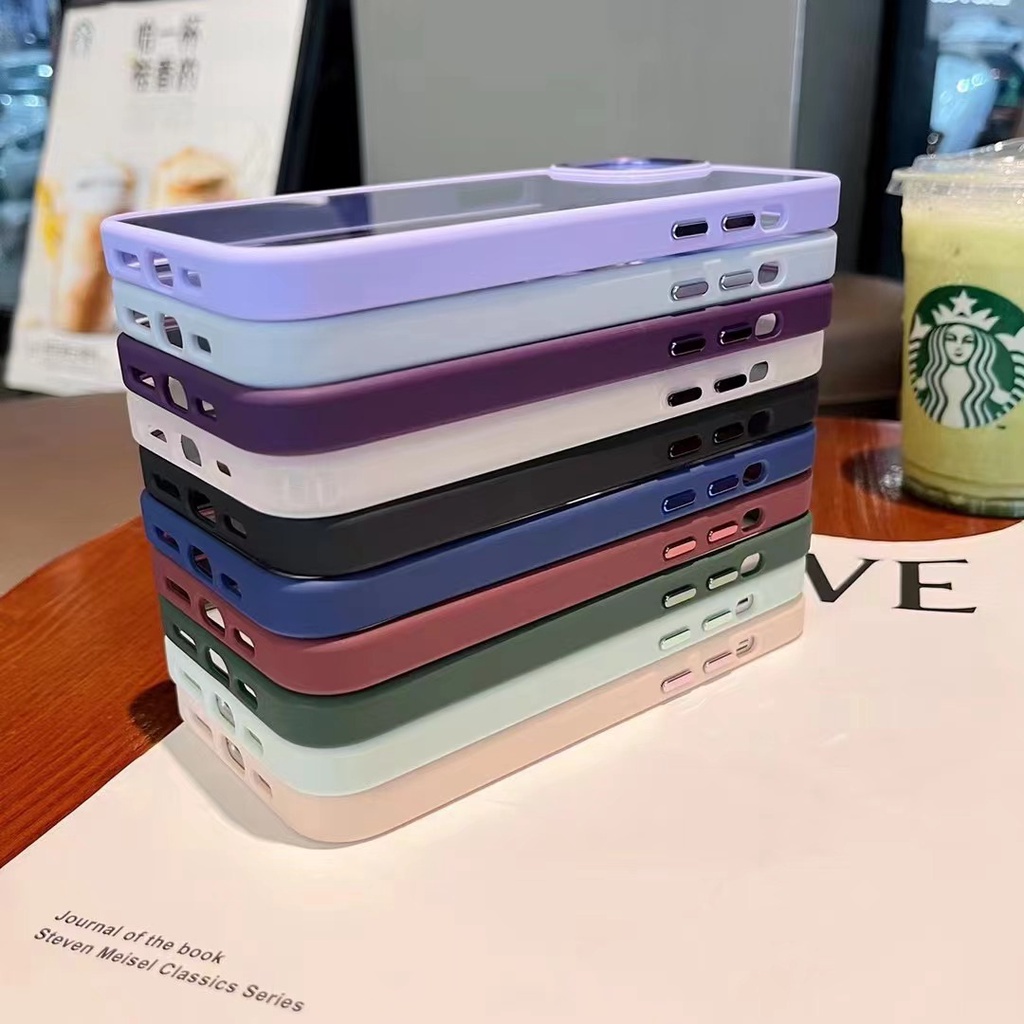 Case Lensa Transparan Bahan Metal Akrilik Tahan Jatuh Untuk iPhone 14 Plus 14 Pro max 13 12 11 Pro max