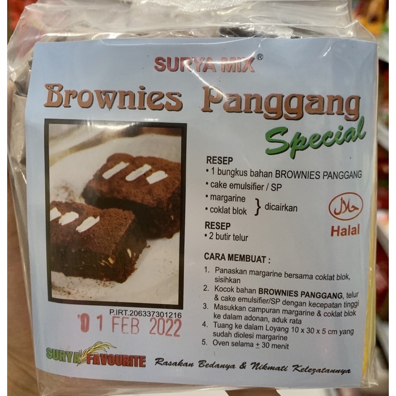

Bahan/Resep/Premix Surya Mix Brownies Pangang ANTI GAGAL