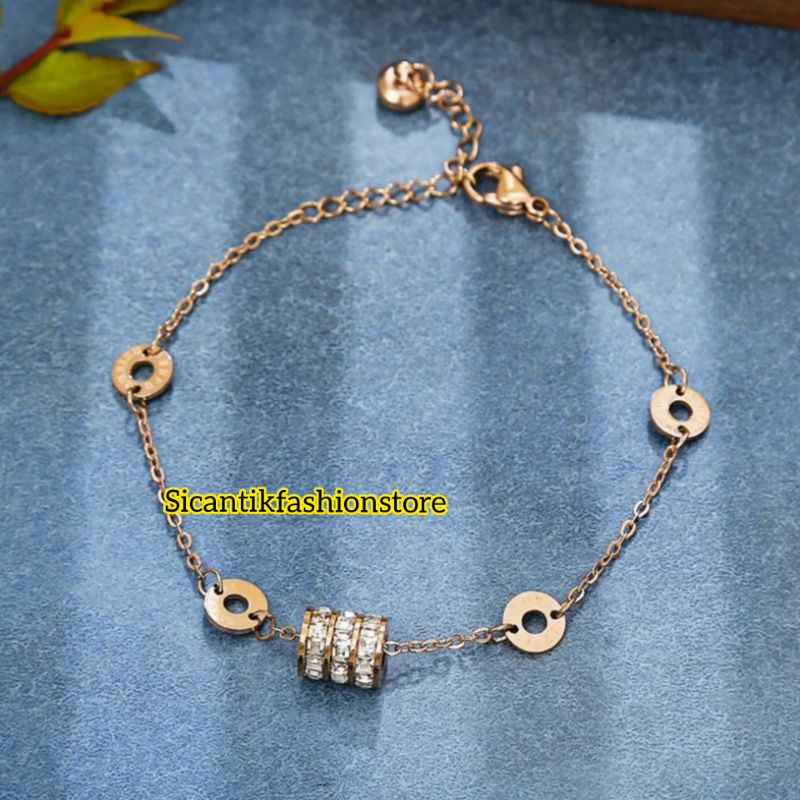 Gelang Wanita Terbaru Terlaris Anti Karat selamanya Gelang Titanium Wanita Warna Gold Rose Gold Gelang Wanita Kekinian Perhiasan Wanita Terlaris