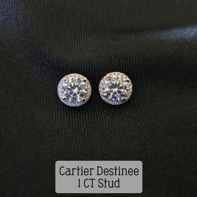 Anting berlian lab 1 carat C stud roku lab grown diamond destinee diamond Pt950