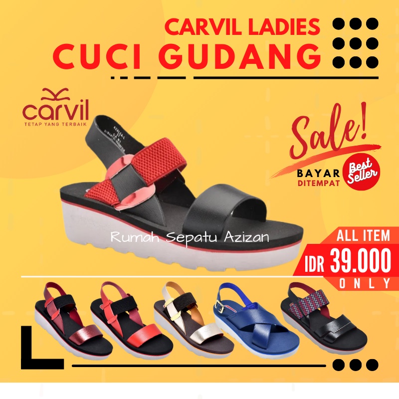 COD 8.8 TERMURAH | Carvil Azalea-L | Sandal Gunung Spons Wanita Remaja Carvil | ORIGINAL CARVIL