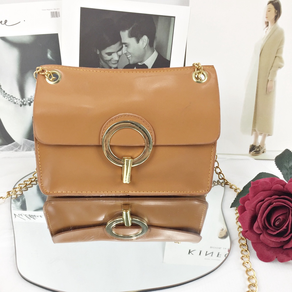 Tas Selempang Hardware Bulat Gold TAS087