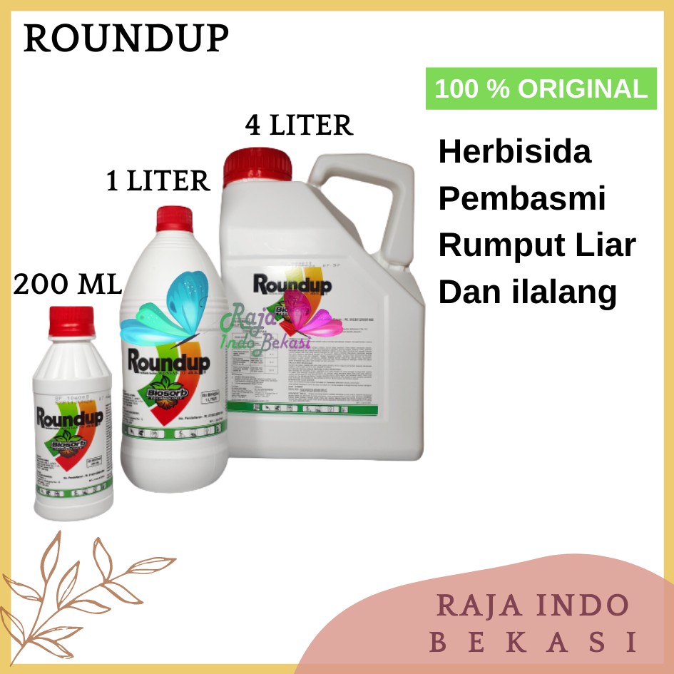 Ori Roundup 200 Ml 1 Liter Obat Pembasmi Rumput Liar Ilalang Gulma Herbisida Asli Round Uperbisida