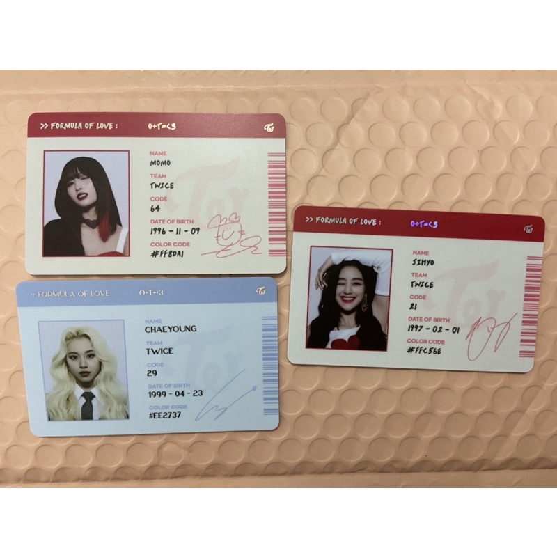 TAKEALL PC ID CARD TWICE Formula Of Love FOL Chaeyoung Momo Jihyo