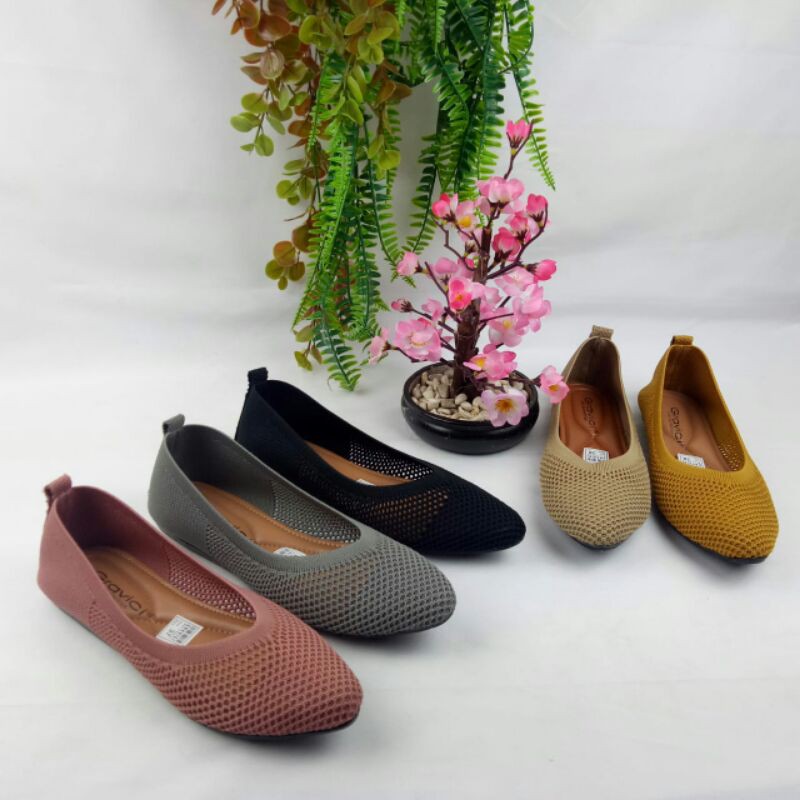 SEPATU  WANITA SEPATU  FLAT  RAJUT  DEO 16