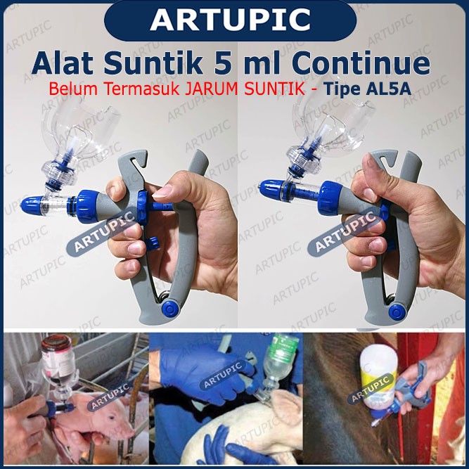 Alat Suntik AL5A injeksi Vaksin Kontinyu Otomatis 5 ml Continuous Syringe Automatic untuk ternak