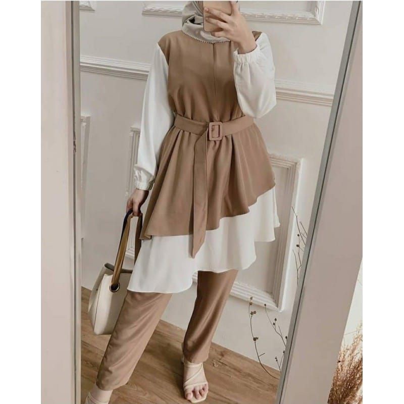 Oneset Daily Candy Lady / Oneset Candy Polos / Setelan Candy Tunik Rempel [PREMIUM]