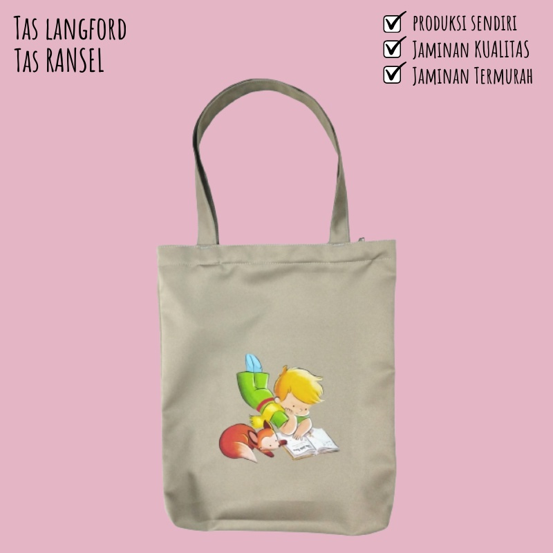 Tas Tote bag Little Prince Art Tas Tangan Cantik Imut Tas Bahu Tas Tangan Wanita Belanja Kasual Elegan Wanita Kekinian