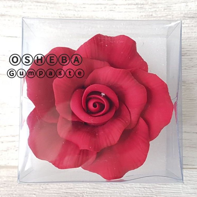 

[osheba] gumpaste bunga mawar PR -7 warna merah