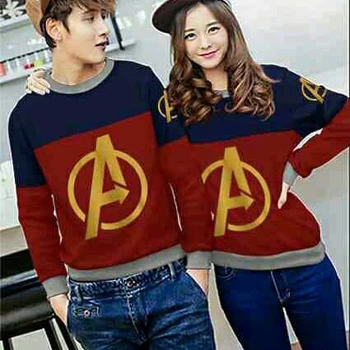 kaos Couple Cp Sweater Avenger baju couple