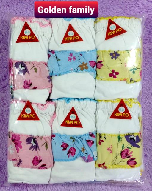 Cd anak cewek renda garber karakter kembang (6pcs) Kimpo S-XL