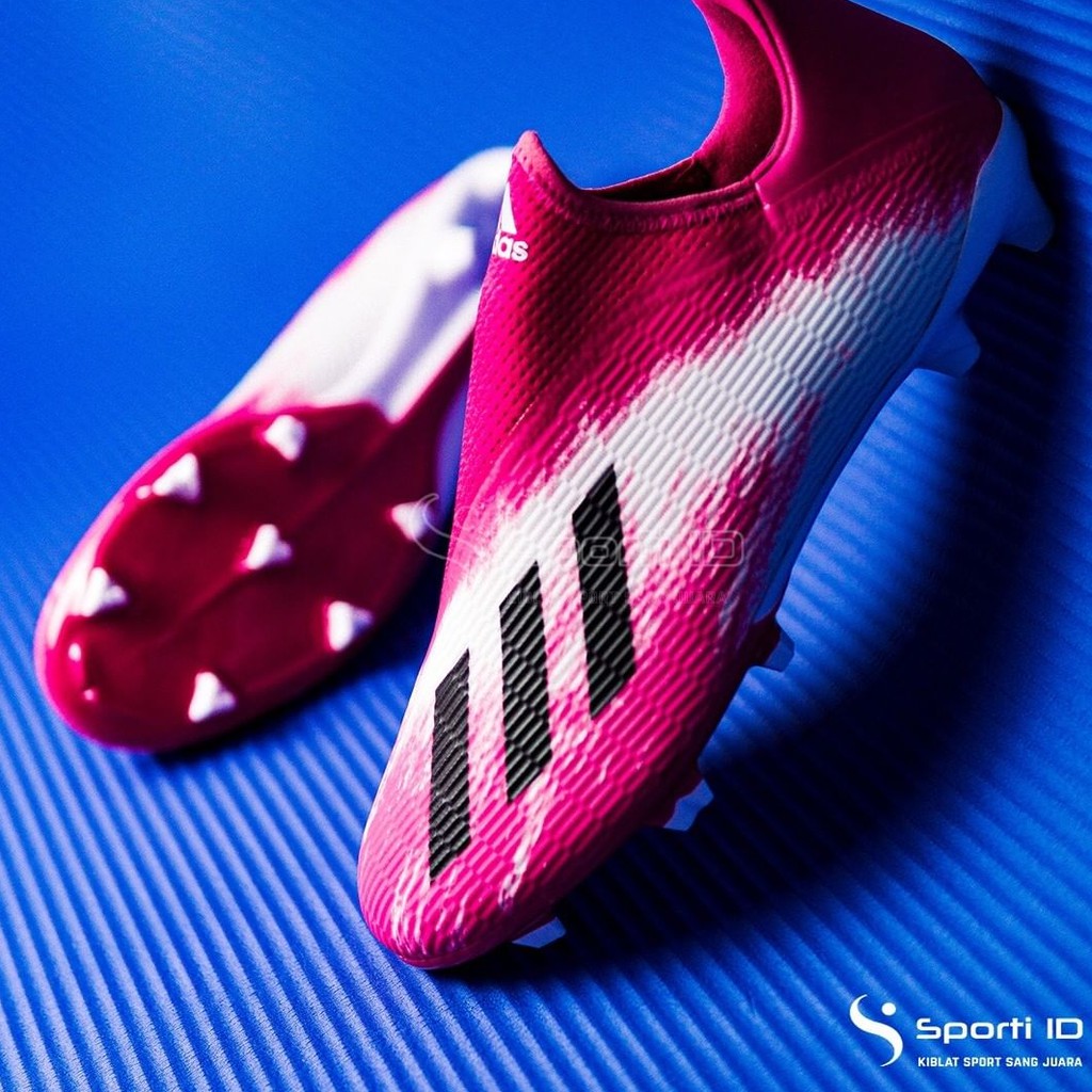 Sepatu Bola Adidas X 19.3 LL FG - White Pink EG7177 Original | Sepatu Bola Tanpa Tali