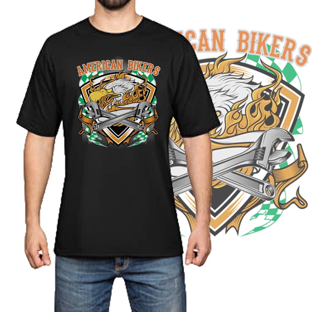 RK - Kaos Pria American Biker's  Baju Kaos Distro Kaos Gambar Printing Kaos Pria