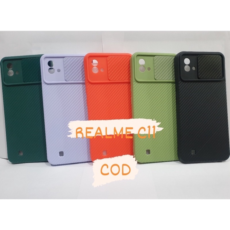 CASE REALME C11 2021  - SOFCASE SLIDE MACARON  REALME C11 PELINDUNG KAMERA CASE - BENUA DUNIA