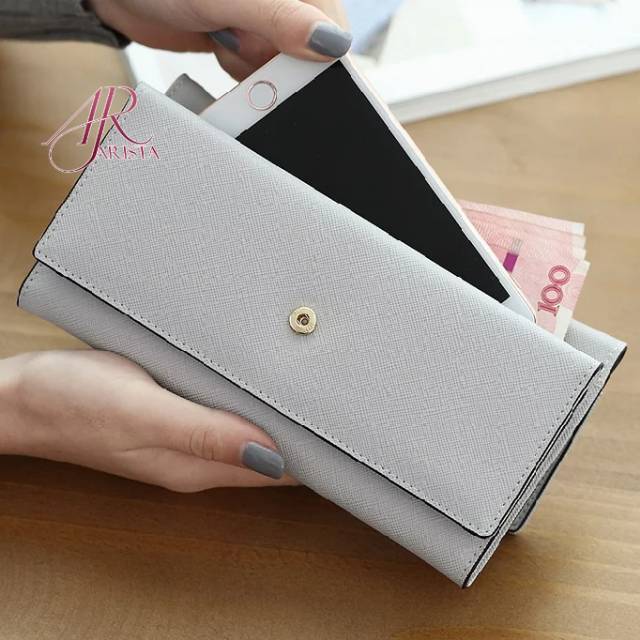 Hot Promo Dompet Wanita Lucu Elegan Bahan Taiga Ukuran 20x10 Warna Ungu Tosca Biru Hitam Fanta Murah