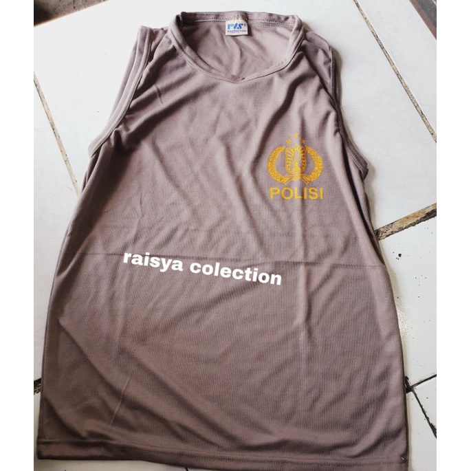 kaos singlet polisi / kaos singlet polri / kaos singlet coklat tribrata