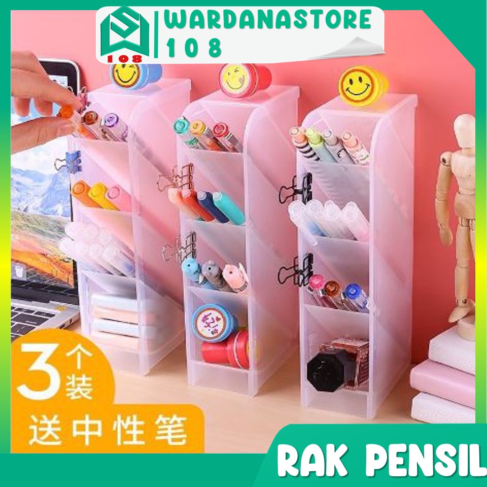 

Rak Penyimpanan Alat Tulis 4 Tingkat Kotak Pensil 4 Layer Multifungsi
