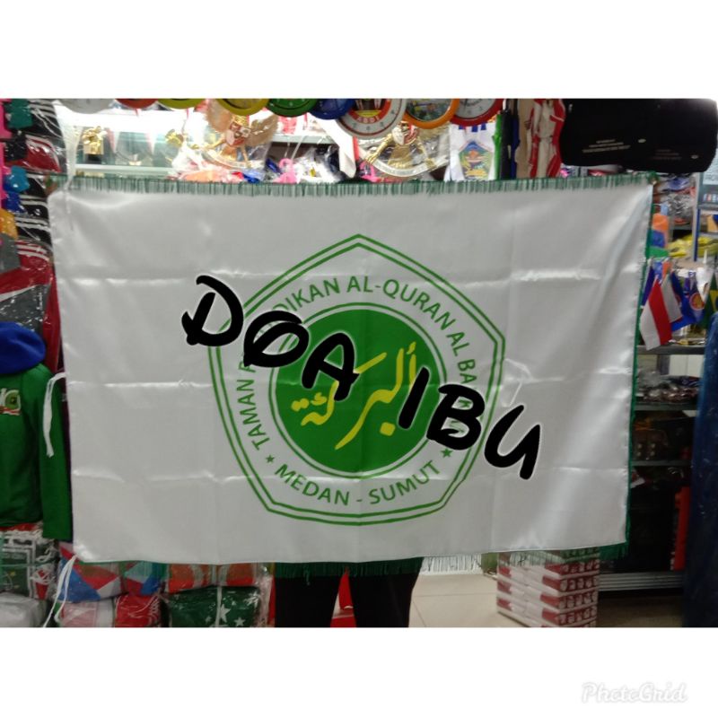 

best seller bendera custom print 1 muka pake rumbai 90x135