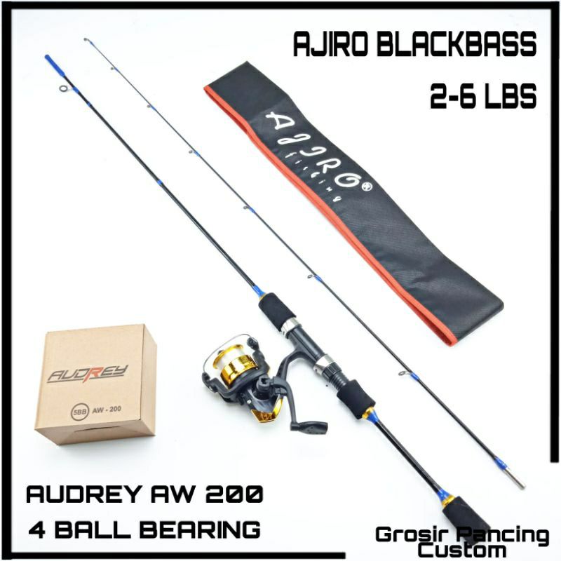 satu set joran pancing ul ultralight lentur fiber solid murah kuat ajiro blackbass 150 165 180 198 c