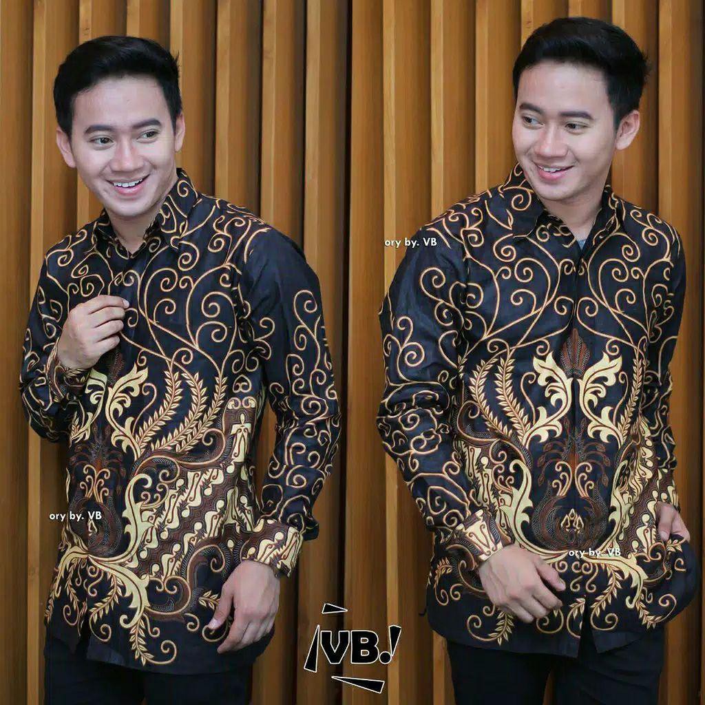 Baju batik Pria Reguler Big Size M L XL XXL Atasan Kemeja Batik Lengan Panjang Original