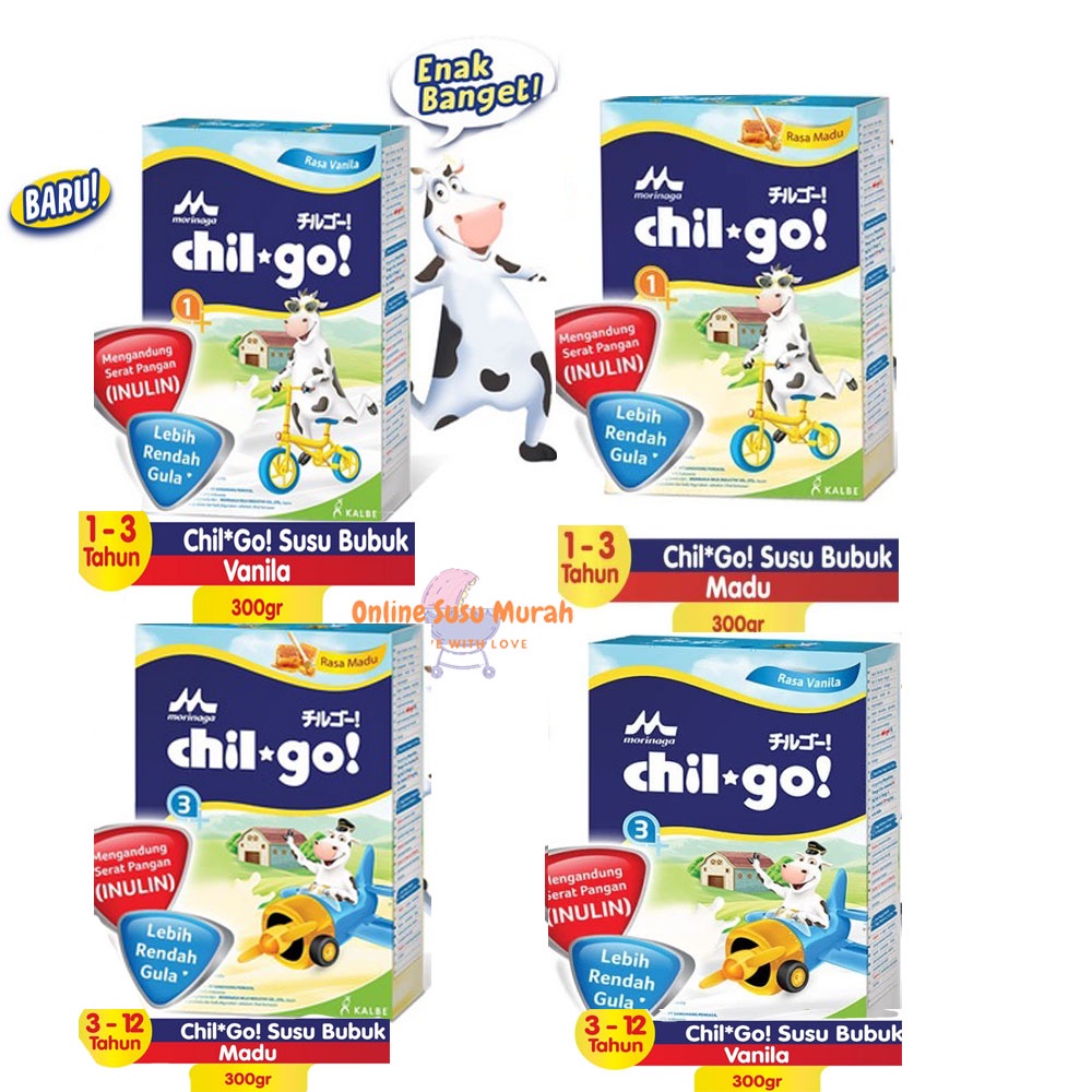 Chil Go Powder Morinaga Susu Pertumbuhan Anak Chilgo bubuk 1+ 3+ 300 gr 3+ VANILA