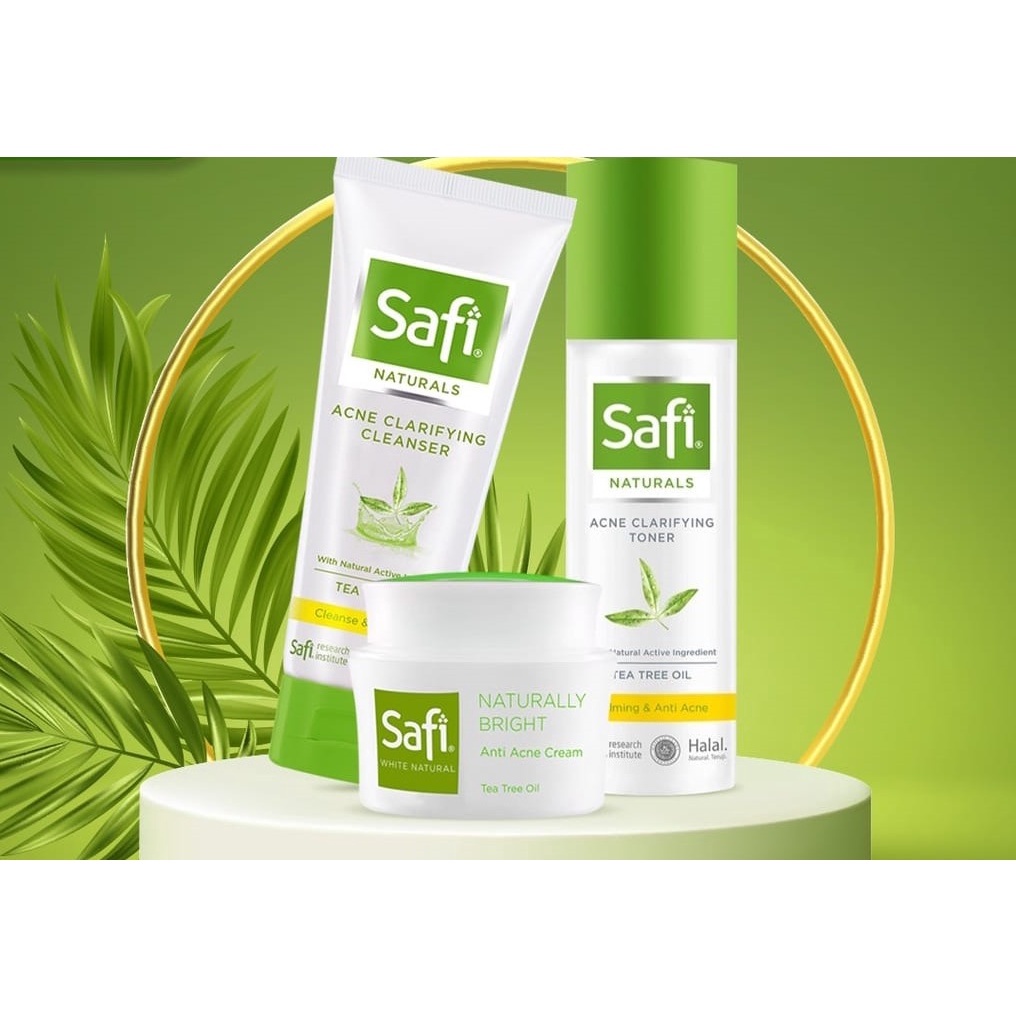 ✦SINAR✦ SAFI White Natural Anti Acne Cleanser - Cream - Clarifying Toner - Treatment Oil